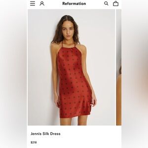 Reformation Jennis Silk Dress XS Hot to dot polka dot NWT